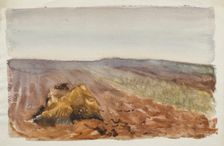 Landscape study of ploughed fields, c1875-1944. Creator: George Clausen