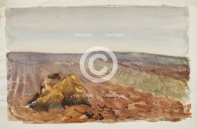 Landscape study of ploughed fields, c1875-1944. Creator: George Clausen.