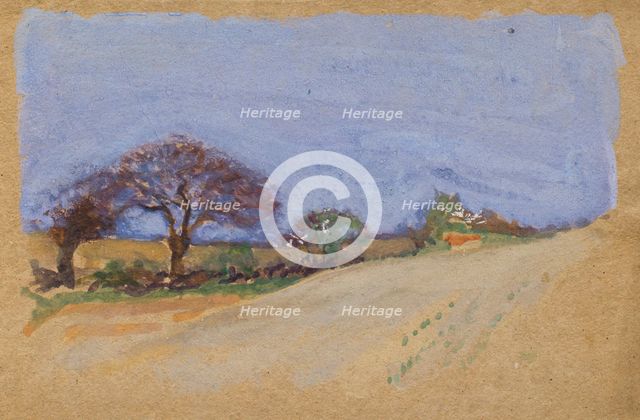 Landscape study, arable fields, c1875-1944. Creator: George Clausen.