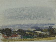 Landscape study; valley with farm, c1875-1944 Creator: George Clausen