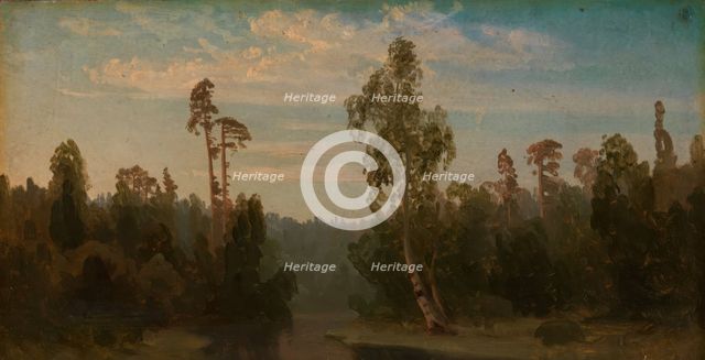Landscape Study with a Lake, probably 1850. Creator: Herman August Cappelen.