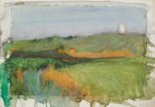 Landscape study with a low sun, c1875-1944. Creator: George Clausen
