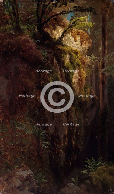 Landscape Study with a Ravine, probably 1850. Creator: Herman August Cappelen.