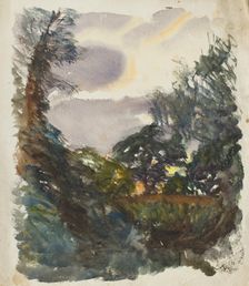 Landscape study with forest, c1875-1944. Creator: George Clausen