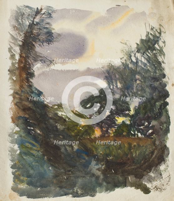 Landscape study with forest, c1875-1944. Creator: George Clausen.