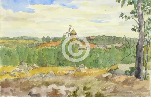 Landscape Study with Windmill. Creator: Maria Wiik.