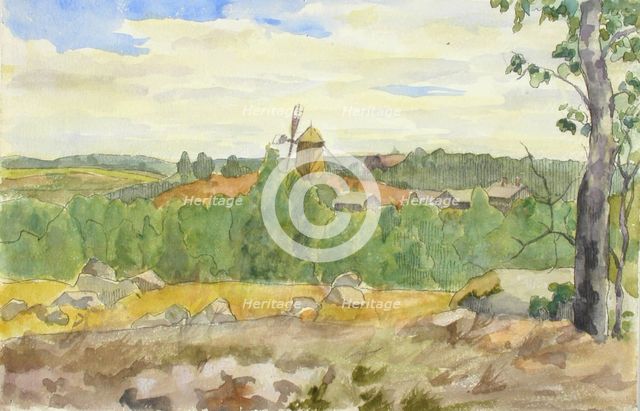 Landscape Study with Windmill. Creator: Maria Wiik.
