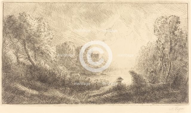 Landscape: Sunrise (Paysage: Lever du soleil). Creator: Alphonse Legros.