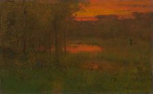 Landscape, Sunset, 1887/89. Creator: George Inness