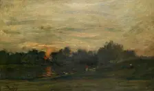 Landscape: Sunset, mid 19th century. Artist: Charles Francois Daubigny