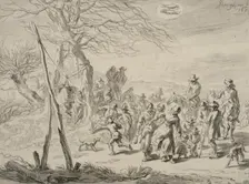 Landscape scene (February). Creator: Nicolaes Berchem