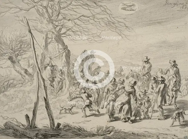 Landscape scene (February). Creator: Nicolaes Berchem.