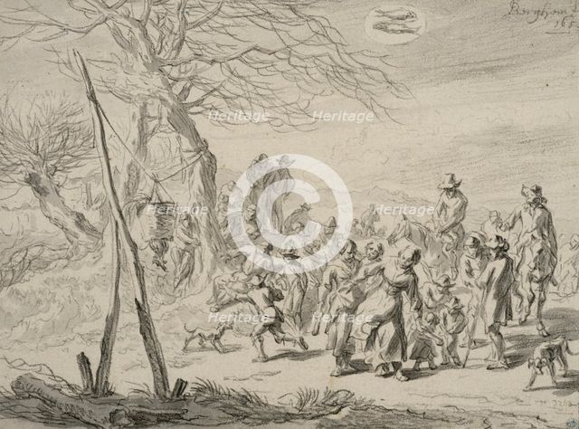 Landscape scene (February). Creator: Nicolaes Berchem.