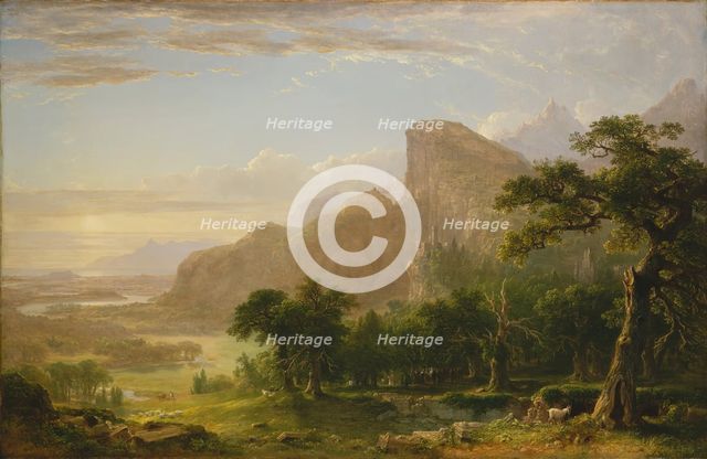 Landscape—Scene from "Thanatopsis", 1850. Creator: Asher Brown Durand.