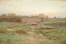 Landscape (Sheep in the Valley) (image 1 of 2), 1900. Creator: Dwight William Tryon