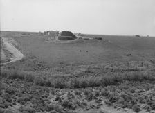 Landscape showing home of FSA borrower..., Nyssa Heights, Malheur County, Oregon, 1939. Creator: Dorothea Lange