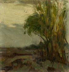 Landscape sketch with tree, 1900-1910. Creator: Karol Miloslav Lehotský