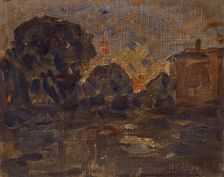Landscape Sketch: At Twilight, 1875-1935. Creator: William Forsyth