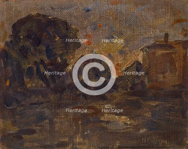 Landscape Sketch: At Twilight, 1875-1935. Creator: William Forsyth.