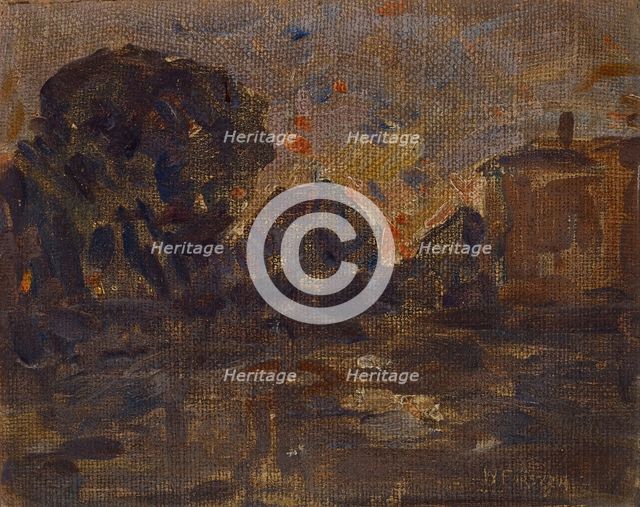 Landscape Sketch: At Twilight, 1875-1935. Creator: William Forsyth.