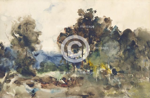 Landscape Sketch, ca. 1880. Creator: J. Frank Currier.