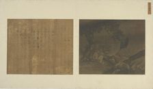 Landscape: two men sitting...beside a waterfall, Yuan or Ming dynasty, 14th-15th century. Creator: Unknown
