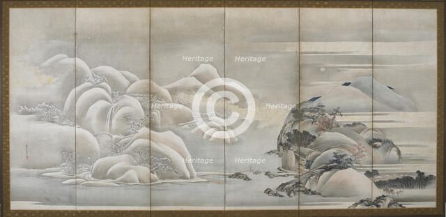 Landscape: two of the four seasons; autumn and winter, Edo period, late 18th-early 19th century. Creator: Hishikawa Sori.