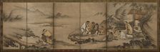 Landscape: the Seven Sages of the Bamboo Grove, Momoyama period, 1568-1615. Creator: Unknown