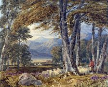Landscape through trees, 1750-1780. Creator: George Barret Sr