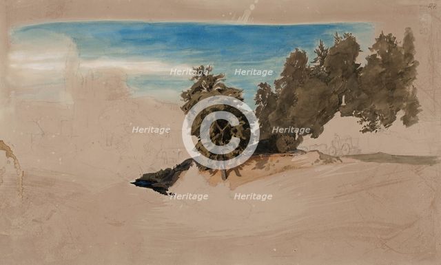 Landscape, Unfinished, 1848-1860. Creator: Werner Holmberg.
