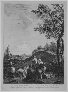Landscape, "Vedi costei di liquido elemento...", 1762. Creator: Francesco Bartolozzi