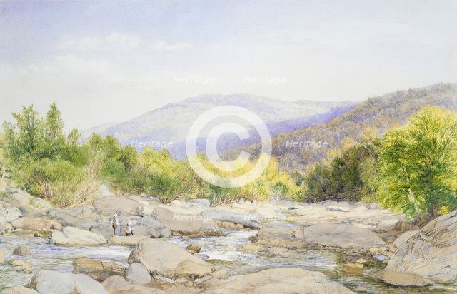 Landscape: View on Catskill Creek, 1867. Creator: John William Hill.