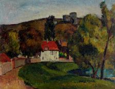 Landscape Village beneath the ruins, c1915. Creator: Frederick James Porter