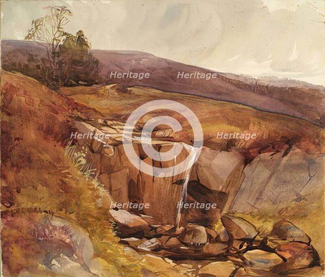 Landscape - Waterfall, c1840s. Creator: John Phillip.