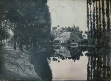 [Landscape with Cottage], 1844. Creators: Marie-Charles-Isidore Choiselat, Stanislas Ratel