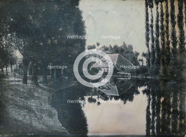 [Landscape with Cottage], 1844. Creators: Marie-Charles-Isidore Choiselat, Stanislas Ratel.