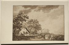 Landscape with Cottage and Bridge, 1700s?. Creator: Unknown