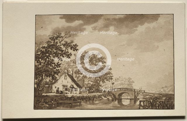 Landscape with Cottage and Bridge, 1700s?. Creator: Unknown.