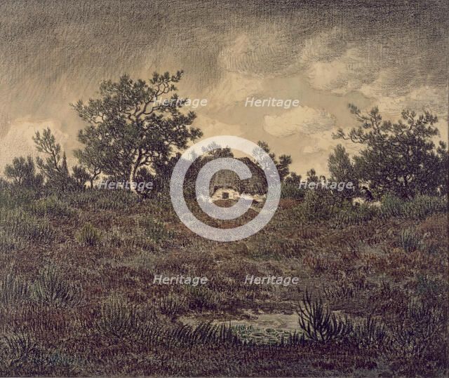 Landscape with Cottage, c1865. Creator: Theodore Rousseau.