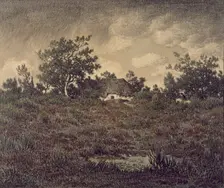 Landscape with Cottage, c1865. Creator: Theodore Rousseau