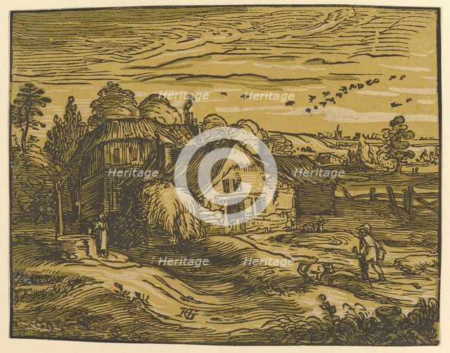 Landscape with Cottage, ca. 1597-98. Creator: Hendrik Goltzius.