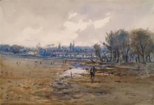 Landscape with Cottages and Figures, 1869. Creator: B Smith
