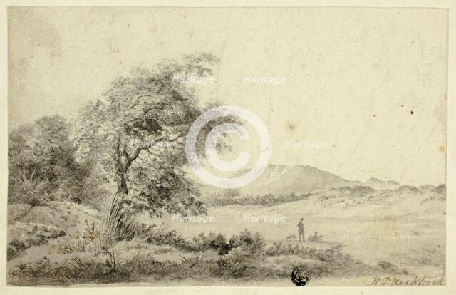 Landscape with Couple and Dog, n.d. Creator: Hendrik Pieter Koekkoek.