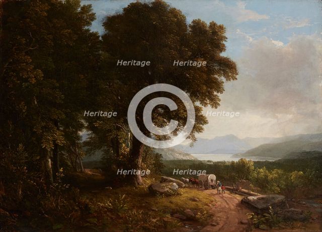Landscape with Covered Wagon, 1847. Creator: Asher Brown Durand.