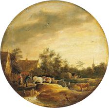 Landscape with Cows, 1644. Creator: David Teniers II