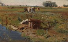 Landscape with Cows, 1844. Creator: Johan Thomas Lundbye