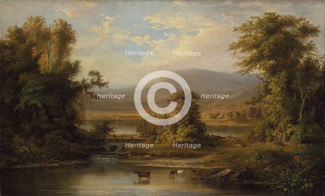 Landscape with Cows Watering in a Stream, 1871. Creator: Robert Seldon Duncanson.