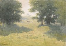 Landscape with Cows and Hillside, 1892. Creator: Richard Gruelle