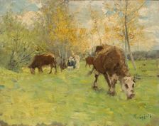 Landscape with cows, between c.1890 and c.1896. Creator: Carl Ludwig Trägardh