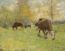 Landscape with cows, between c.1890 and c.1896. Creator: Carl Ludwig Trägardh